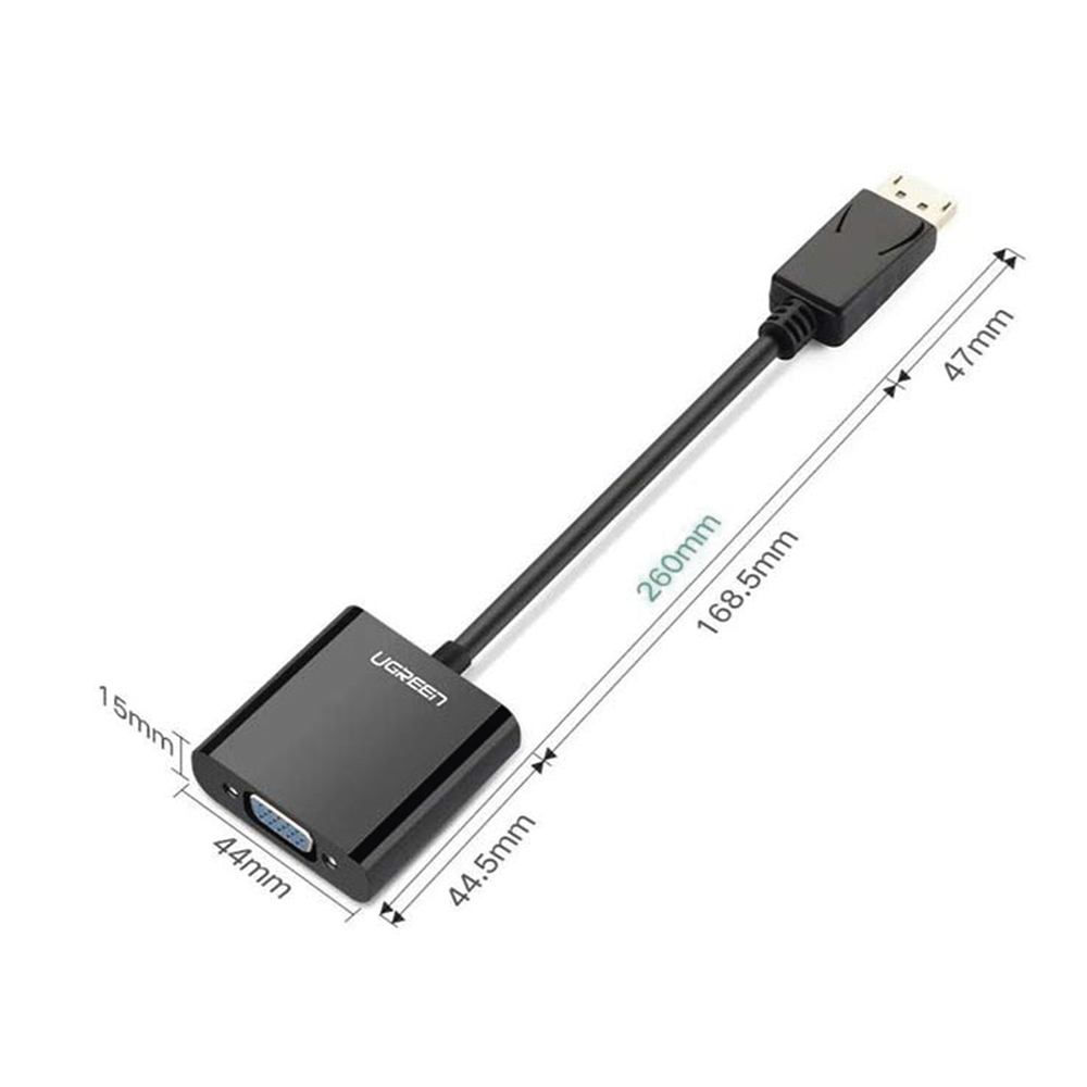 Convertidor DP Macho a VGA Hembra (Negro). - Image 2