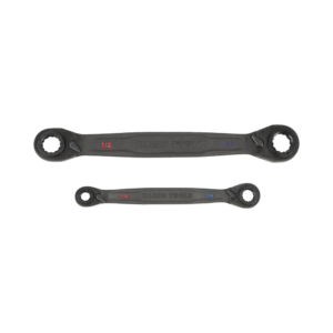 Juego de 2 llaves Estriadas de Matraca 4 en 1 con 8 Medidas Inglesas 1/2-5/8", 3/4-9/16", 1/4-3/8", 7/16-5/16"