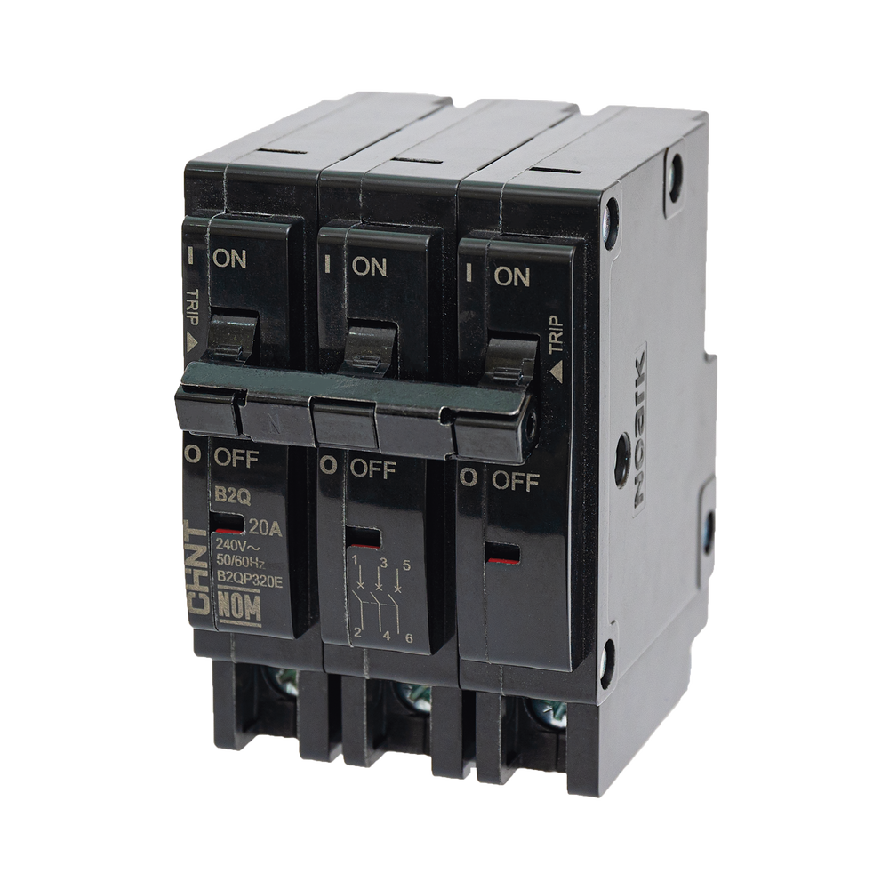 MCB - Interruptor Termomagnético Enchufable, Serie: B2Q, 3P, 15A, 240V (SKU:1002294)