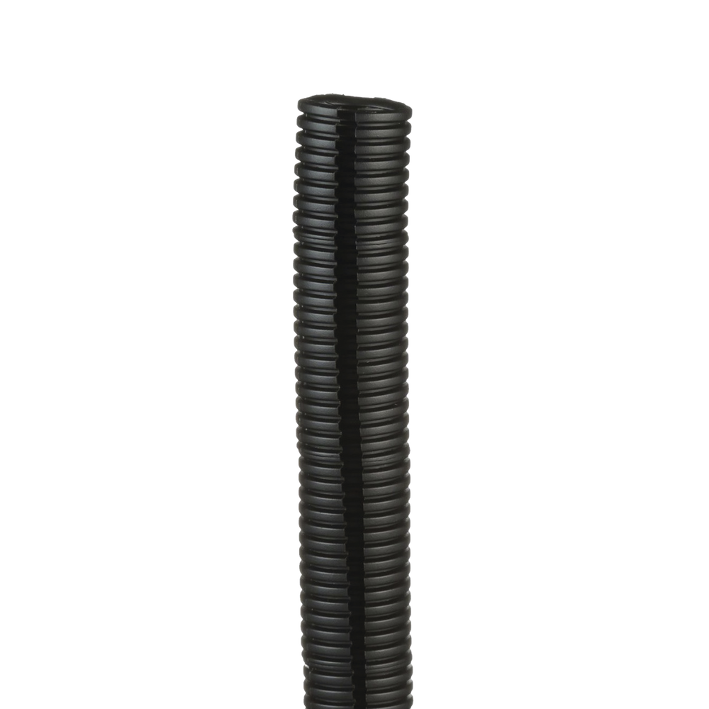 Tubo Corrugado Abierto para Protección de Cables, 1in (25.4 mm) de Diámetro, 30.5 m de Largo, Color Negro