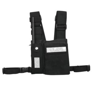 Pechera Universal Sin Logo con Soporte para Radio y Bolígrafo más Bolsa con Cinta Adherente para su Seguridad.