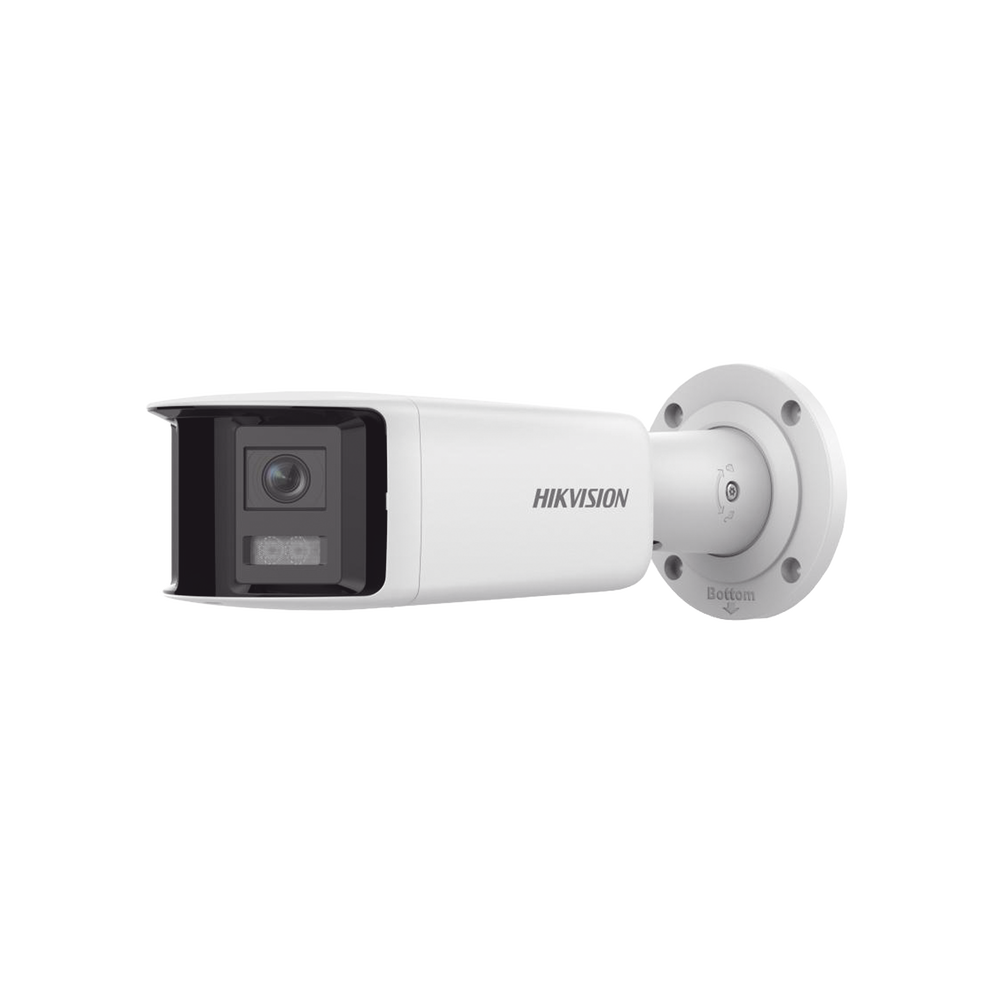 [FlexVu] [PROTECCIÓN ACTIVA] Bala IP 4 Megapixel / 2 Lentes de Lente 2.8 mm (Imagen Panorámica 180°) / 40 mts IR / Exterior IP67 / Luz Intermitente y Alerta de Audio / Audio Bidireccional / ACUSENSE / WDR 120 dB / Micro SD
