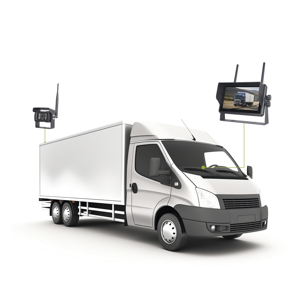 Sistema Profesional Inalámbrico de Cámara de Reversa Infrarroja y Monitor Touch de 7" para Vehículos de Trabajo y Montacargas - Image 11