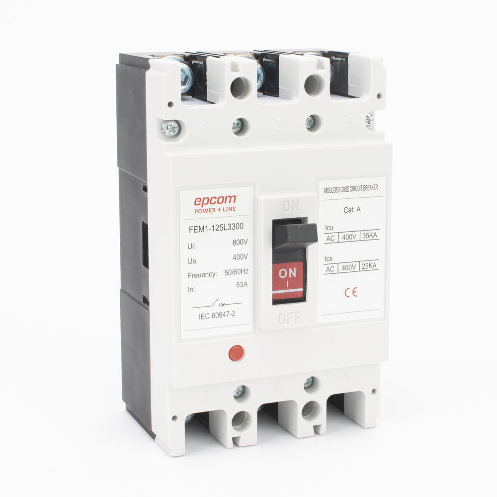 Protección Térmica/ Interruptor 3P, 100A,  Corriente Alterna  690 V CA Trifásica.