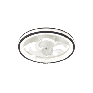 Ventilador de Techo con Luminario LED de  110 V CA 50/60 Hz /  88 W /4500 Lm / 6500 - 4 000 - 2 700 K /3 Tonos de Luz / 501 mm / 6 Velocidades / Dimeable / Color Blanco y Negro.