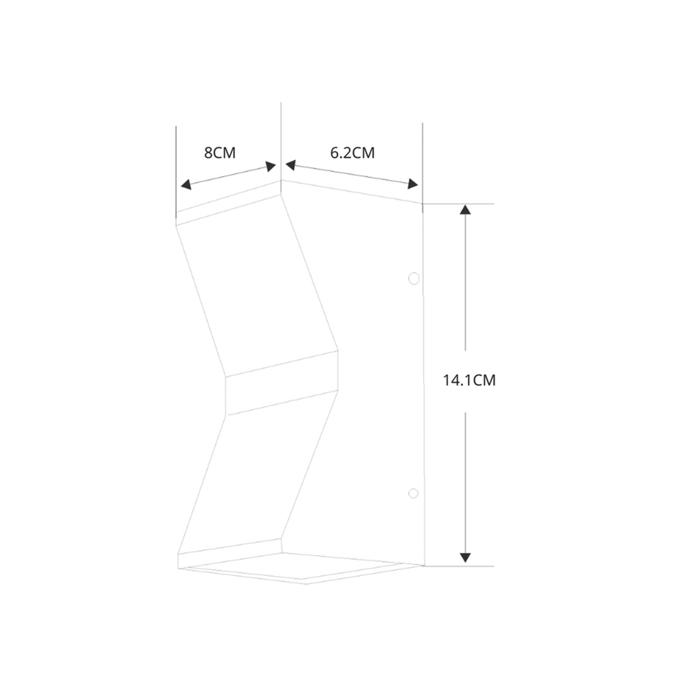 Lámpara Arbotante 6 W 330 lm / Dimensiones 141 x 80 mm / 85 - 265 Vca~ 50/60Hz / Luz Cálida 2 700 K / Uso en exterior IP 54. - Image 3