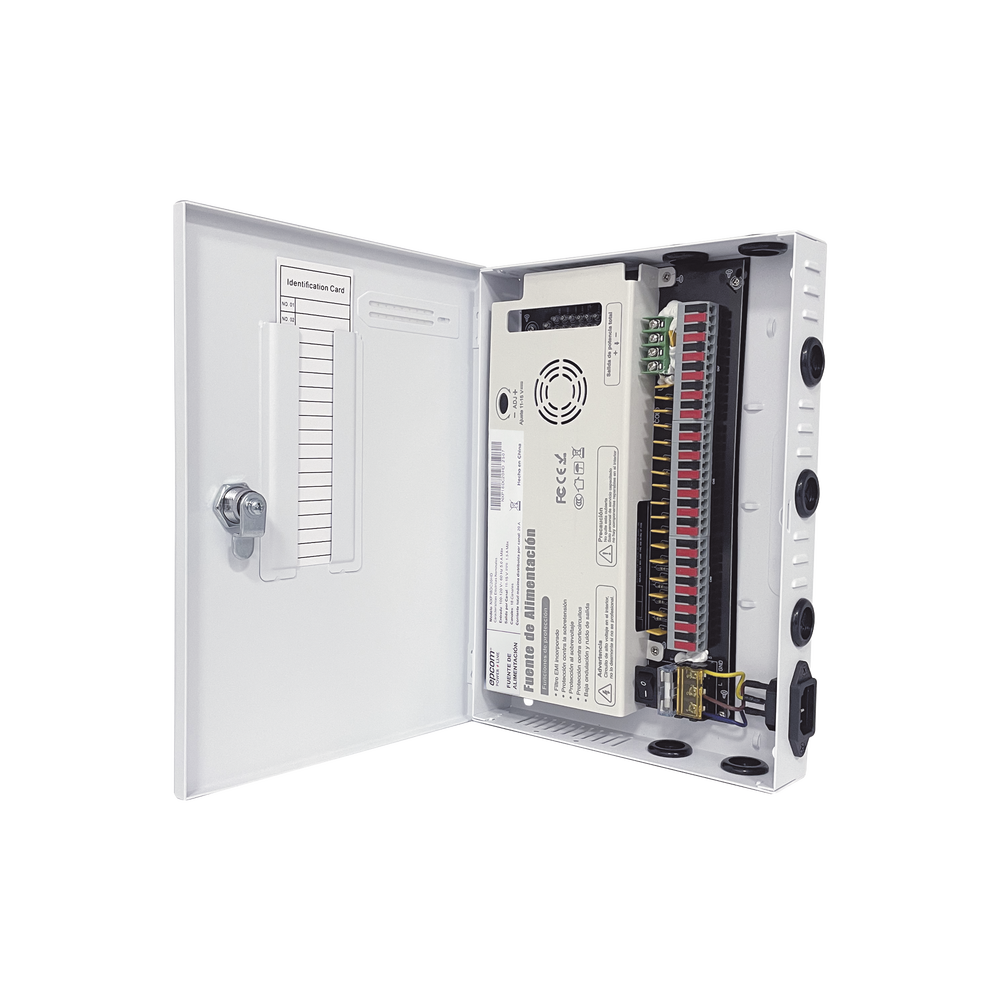 Fuente / 11-15 V / 18 canales / 20 A / Alta tecnología en seguridad / Doble ventilador / Hasta 1.8 Amperes por Salida / Filtro de ruido por canal / Diseño de alta gama.