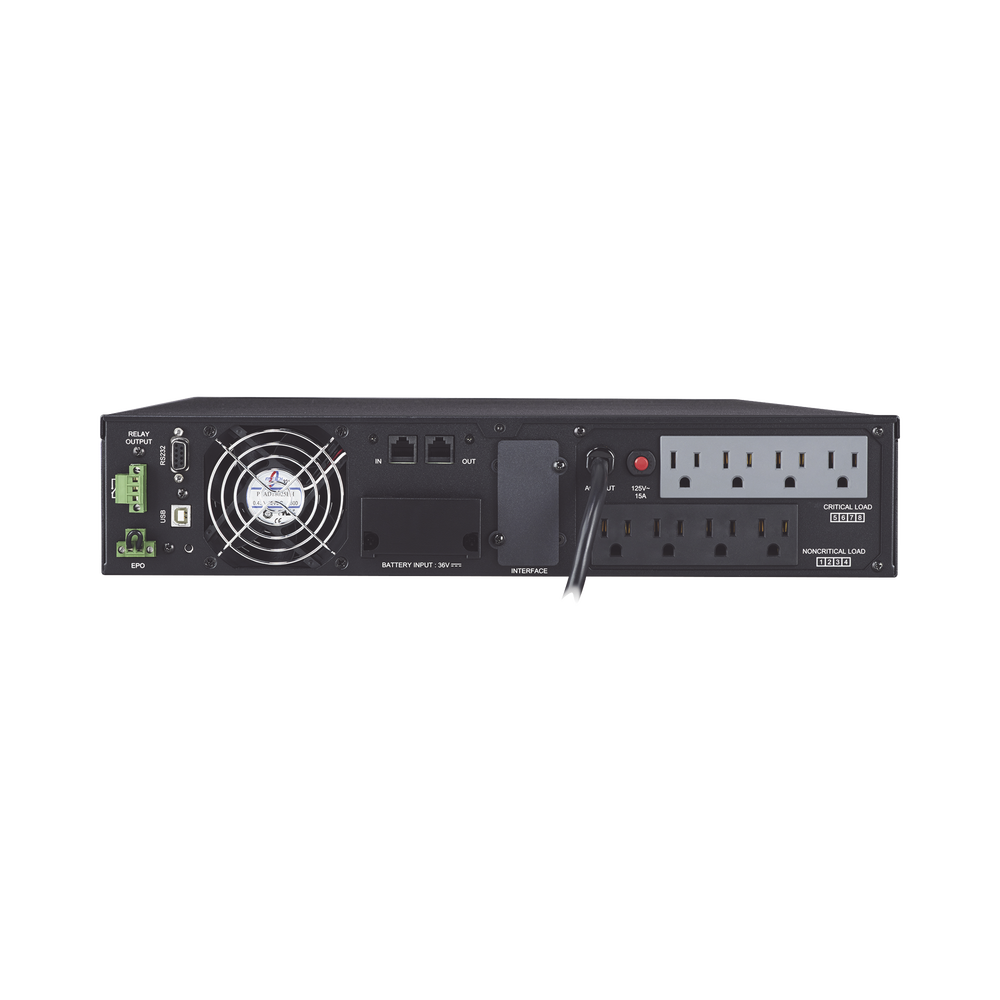UPS de 1000 VA/900 W, Online Doble Conversión, Entrada 120 Vca NEMA 5-15P, Onda Senoidal Pura, Rack o Torre de 2 UR, Con 8 Tomas NEMA 5-15R - Image 2