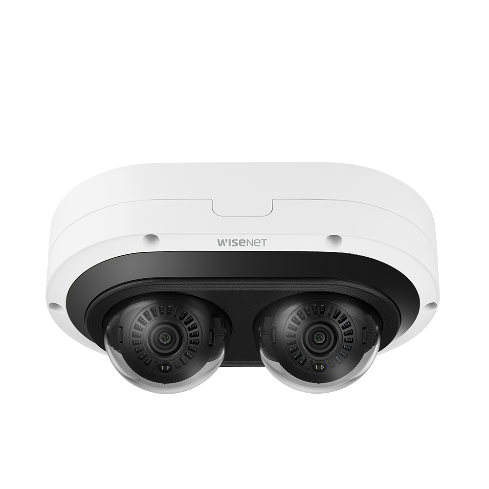 Camara IP Multi-sensor Multi-direccional / 2 Canales de 2MP / incluye Lentes motorizados de 3.54 a 6.69mm / H.265 + WiseStream II / WDR 120dB / Exterior IP67 / IK10 / NEMA4X