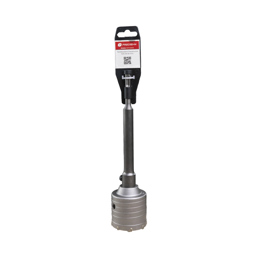 Broca Pasamuros SDS, Sacabocado para Concreto de 65mm con Extensión de 220mm