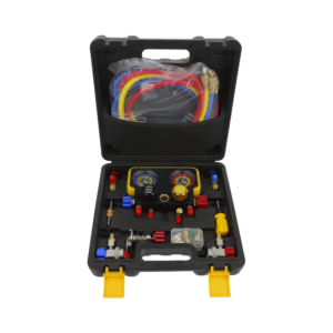 Manómetro de 4 vías con Accesorios para Gas refrigerante  R410A/ R32/ R134A/R22