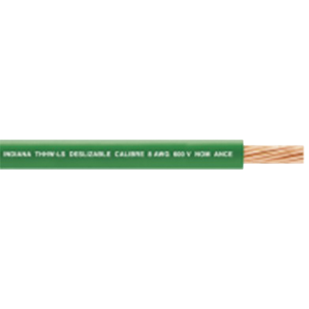 100 Metros / Cable Eléctrico /  8  AWG / Color verde / Cobre suave cableado / Aislamiento de PVC / Auto extinguible