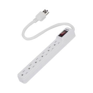 Multicontacto con cable 30 cm. 6 tomas 127 Vca línea, tierra, neutro 15 A max.