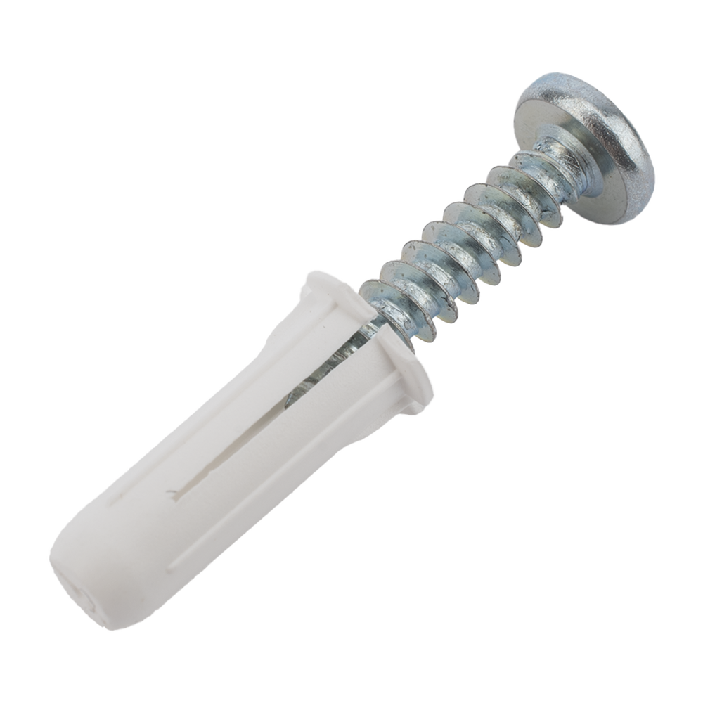 Paquete de 20 taquetes blancos 3/4" y 20 tornillos 8mm x 3/4" (1101-05002) - Image 5