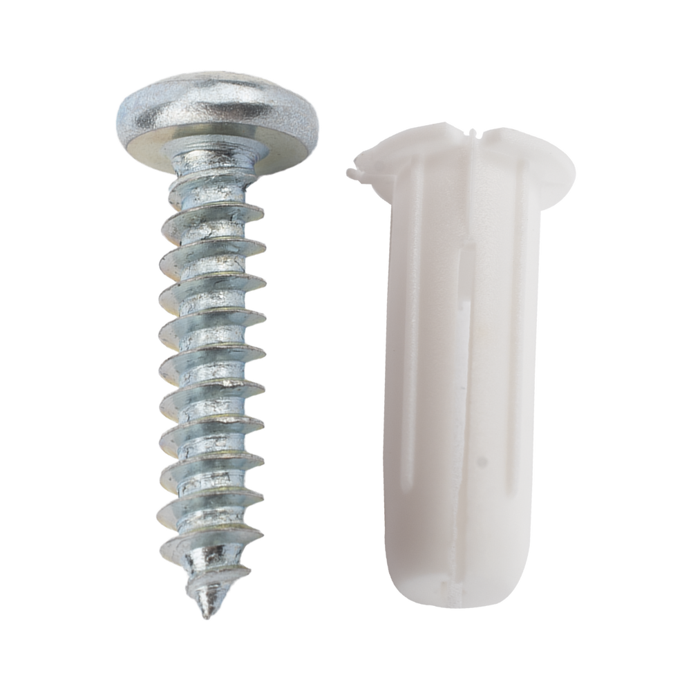 Paquete de 20 taquetes blancos 3/4" y 20 tornillos 8mm x 3/4" (1101-05002) - Image 9