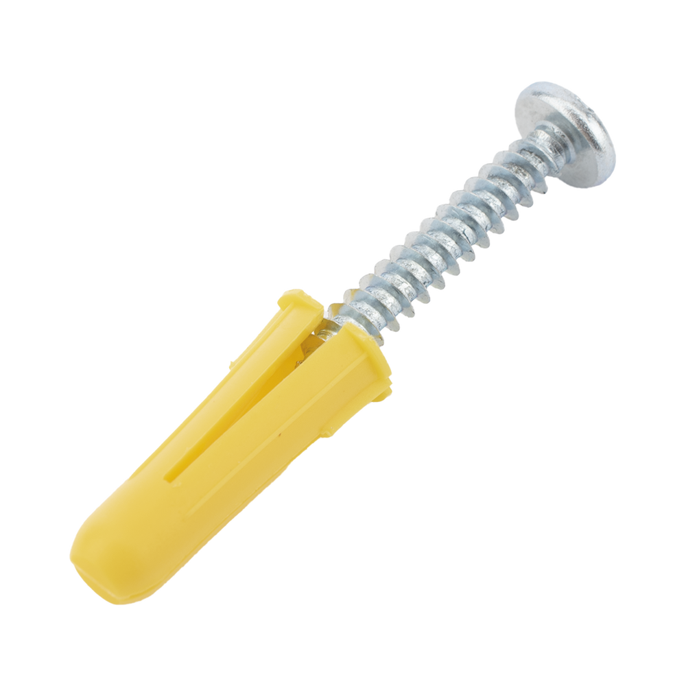 Paquete de 20 taquetes amarillo 1" y 20 tornillos 8mm x 1" - Image 6