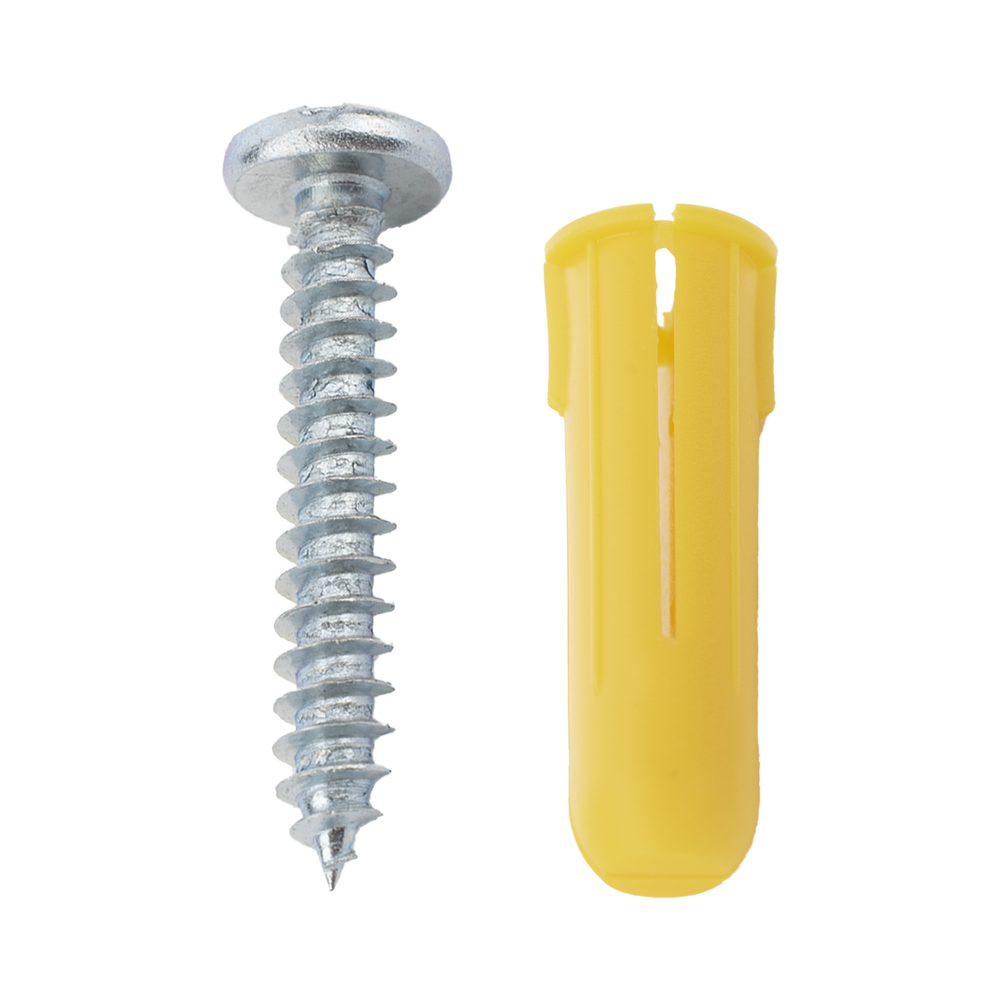 Paquete de 20 taquetes amarillo 1" y 20 tornillos 8mm x 1" - Image 8
