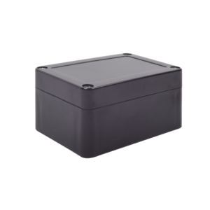 Gabinete Plástico Negro para Exterior (IP65) de 100 x 68 x 50 mm Cierre por Tornillos.
