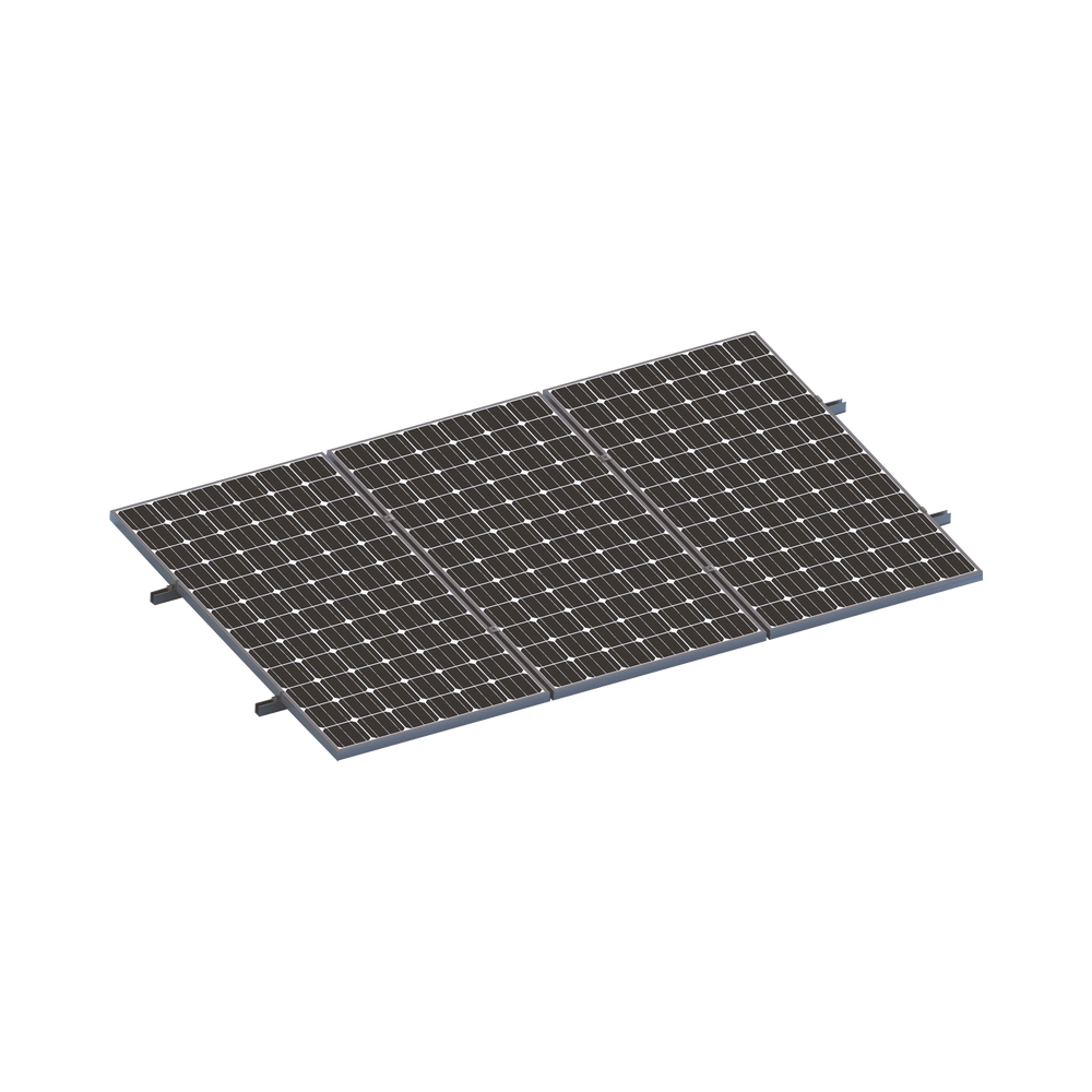 Kit De Minirieles Para Panel Solar Arreglo 1X3  Para Instalación Plano En Lámina