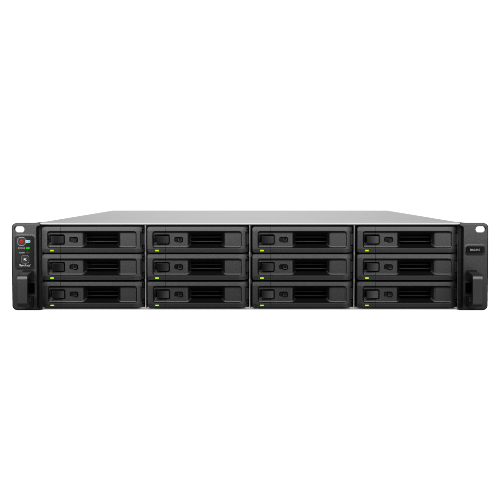 Servidor de Almacenamiento Synology SA3410 | 12 Bahías | Escalable hasta 96 Bahías | 1.728 PB de Capacidad Bruta | 6.200 MB/s Lectura Secuencial | 3.000 MB/s Escritura Secuencial | 10GbE RJ-45 | PCIe 3.0. - Image 2