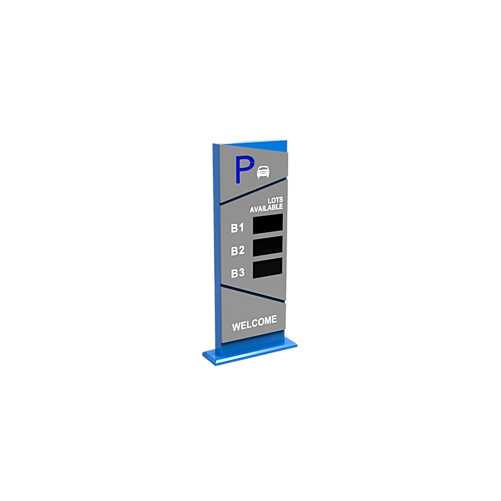 Pantalla Principal de Guía de Estacionamiento / 3 Módulos / Mensaje de Bienvenida / Uso con Aplicación de Guía de Estacionamiento