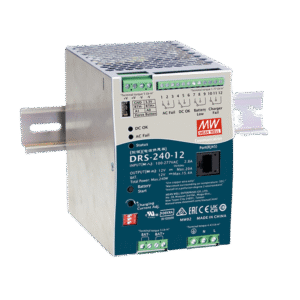 Fuente de Poder Industrial de 240W con Cargador de Baterías, salida 12Vcc, 20A, para montaje Riel Din