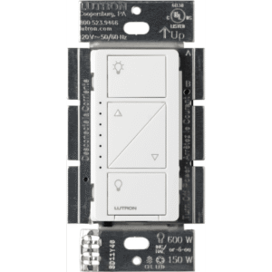 (Caseta Wireless) Atenuador, aumenta/disminuye intensidad de Iluminación, requiere cable neutro. 250W LED /1000 INC/HAL