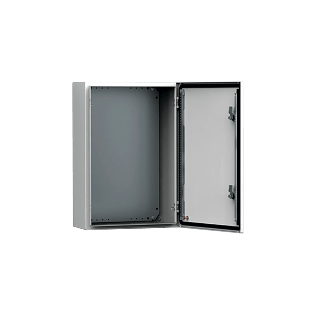 Gabinete de Uso Exterior MAS IP66 de Acero Dulce 1.5 mm / 500 x 400 x 260 mm / Protección IK10 con Placa de Montaje Incluida / Color RAL 7035